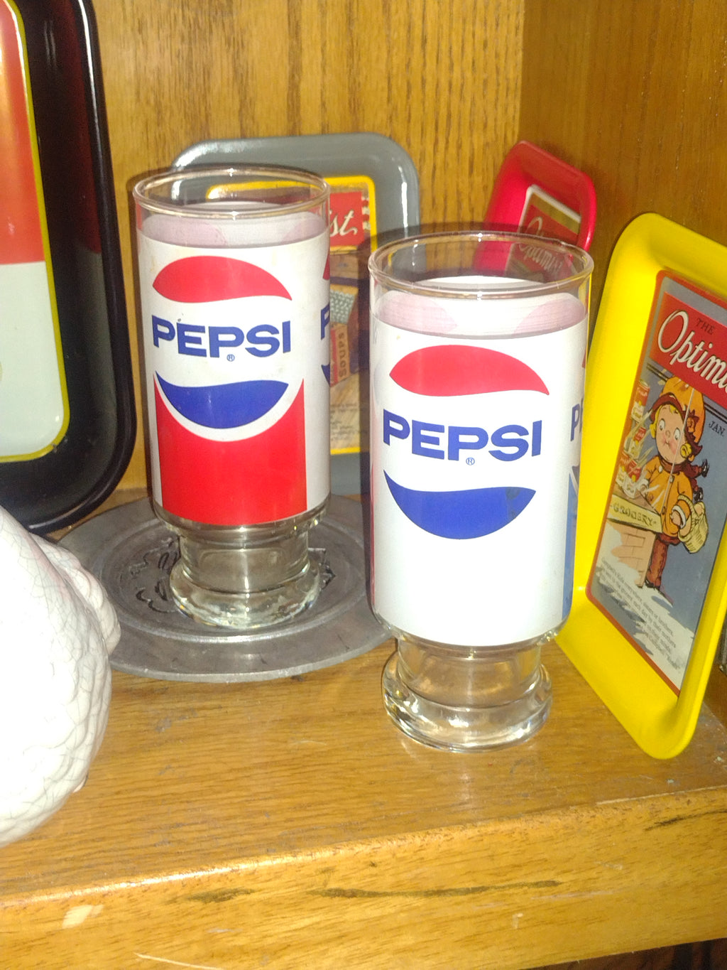 Vintage 1980s Pepsi-Cola Advertising Glasses — Set of 2