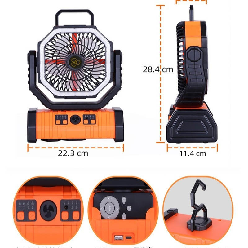 Banque d'alimentation extérieure pour appareils ménagers avec ventilateur de camping et lumière LED
